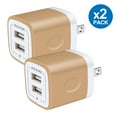 thumbnail image 1 of Charger Block,2PACK USB Wall Charger Adapter,AILKIN 2.1A Dual Port Fast Charging Station Plug Charger Blocks iPhone Wall Charger,Gold, 1 of 5
