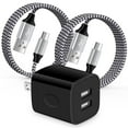 thumbnail image 1 of Charger Block,AILKIN USB Wall Charger Block with 2PACK Android Type C Usb C Charging Cables 6ft 2.1A Dual Port USB Wall Charger Block Plug Phone Cable Fast Charging Cords Type C Cable for Samsung, 1 of 6