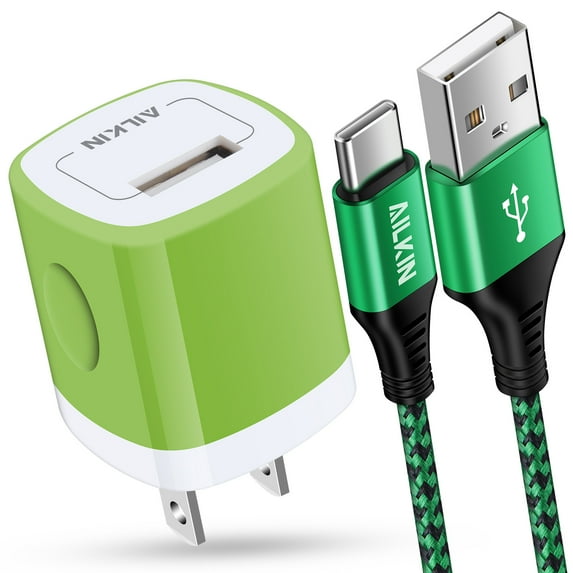 Charger Block,AILKIN USB Wall Charger Block with Android Type C Usb C Charging Cables 6ft USB Wall Charger Block Plug Phone Cable Fast Charging Cords Type C Cable for Samsung