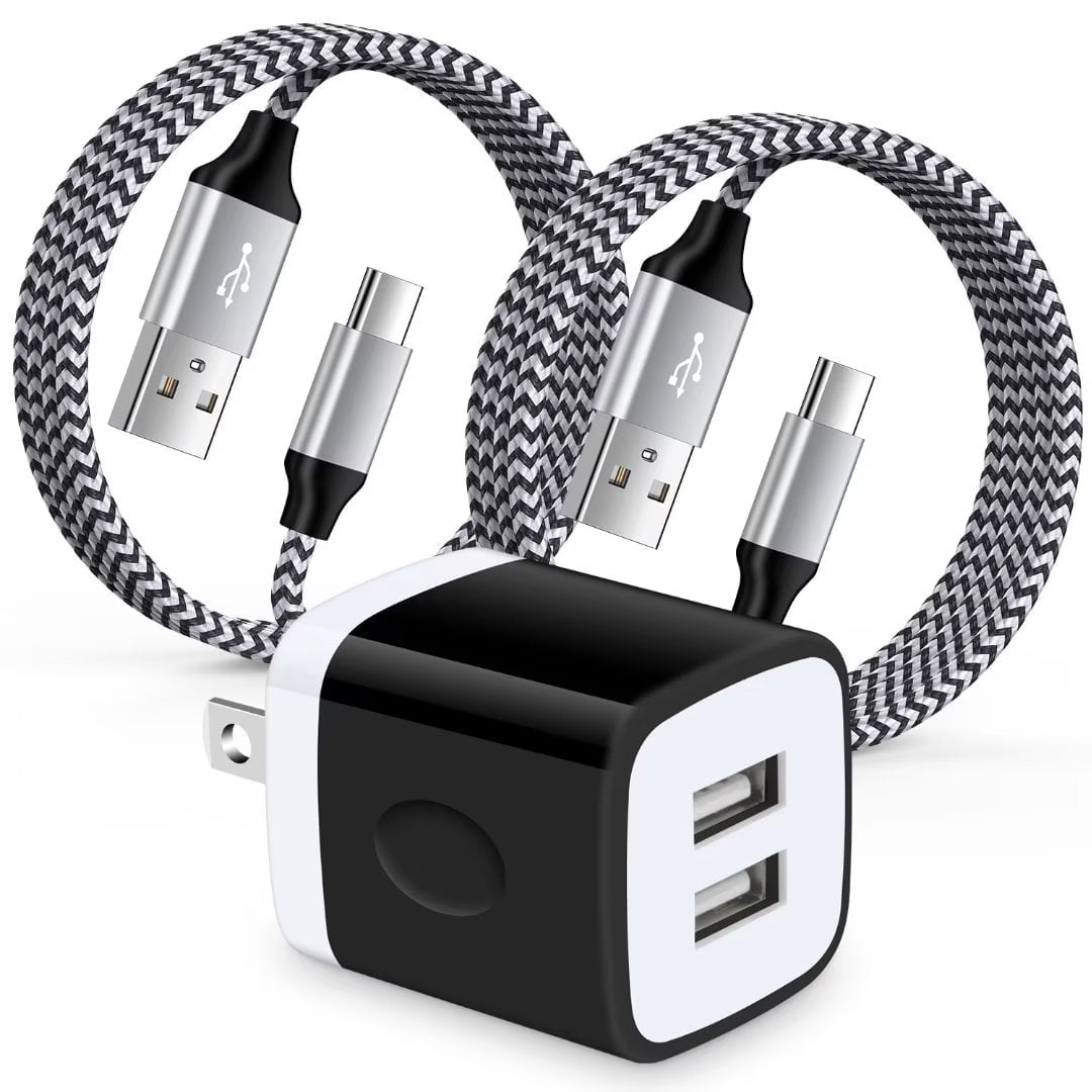 Charger Block,AILKIN USB Wall Charger Block with 2PACK Android Type C ...