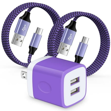 Charger Block,AILKIN USB Wall Charger Block with 2PACK Android Type C Usb C Charging Cables 6ft 2.1A Dual Port USB Wall Charger Block Plug Phone Cable Fast Charging Cords Type C Cable for Samsung price history and forecast - Ailkin 01W157
