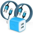 thumbnail image 1 of Charger Block,AILKIN USB Wall Charger Block with 2PACK Android Type C Usb C Charging Cables 6ft 2.1A Dual Port USB Wall Charger Block Plug Phone Cable Fast Charging Cords Type C Cable for Samsung, 1 of 6