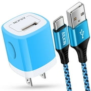 Charger Block,AILKIN USB Wall Charger Block with Android Type C Usb C Charging Cables 6ft USB Wall Charger Block Plug Phone Cable Fast Charging Cords Type C Cable for Samsung