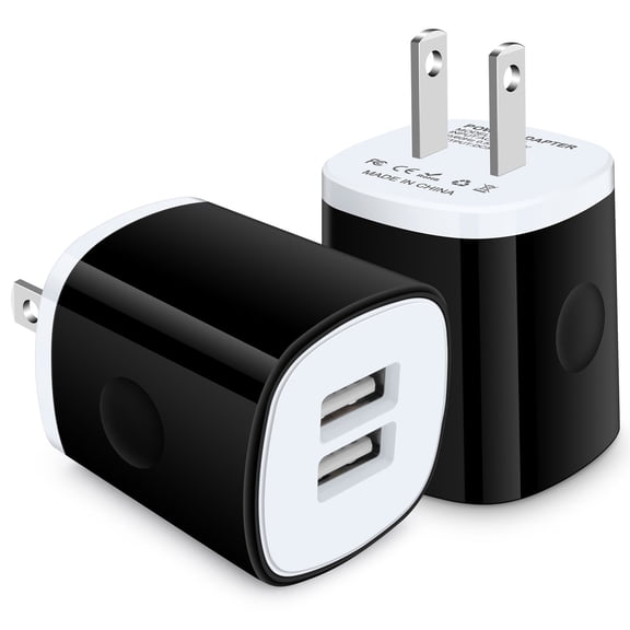 Charger Block,Charging Block,HAOANO 2PACK USB Wall Charger Adapter 2.1A Dual Port Fast Charger Block Plug Cube Phone Charger USB Wall Charger