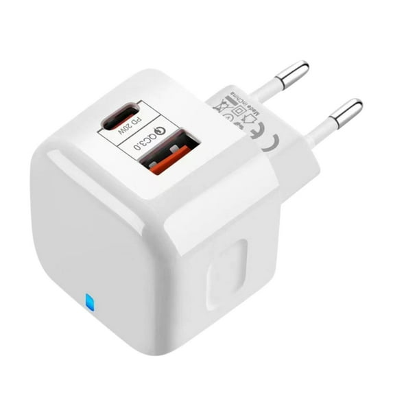 Charger Block for Galaxy S25 Plus S25 Ultra S24 Ultra FE A16 5G A15 A35, 2Pack 20W Euro USB A & USB C Fast Charging EU Wall Charger Phone Europe Travel Plug Adapter for Phone 16 15(EU)