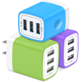 thumbnail image 1 of Charger Block,USB Wall Charger Adapter Plug,HopePow 5V/3.1A/3PACK Three Ports Wall Charger Block Fast Charging Block Android Phone Charger Block Brick for iPhone Wall Charger,Multicolor, 1 of 7