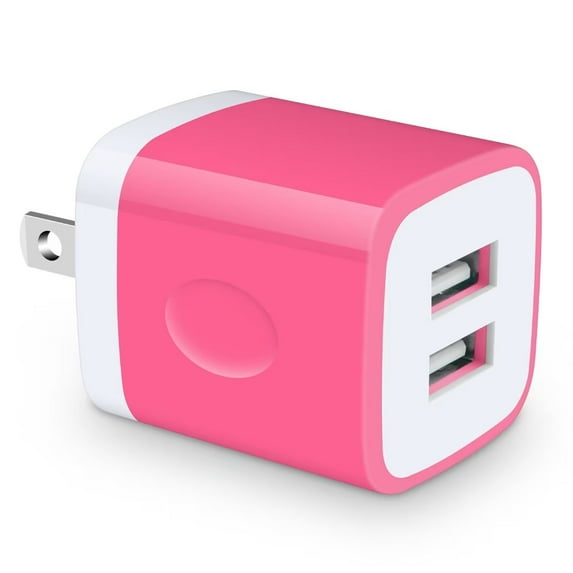 Charger Block,USB Wall Charger Adapter,AILKIN 2.1A Dual Port Fast Charging Station Plug Charger Blocks iPhone Wall Charger,Rose