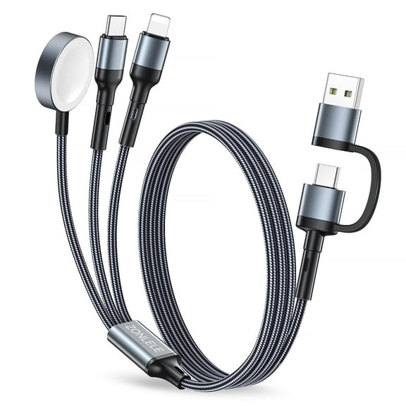 Charger Cable for Apple Watch,3 in 2 Fast iPhone Watch Charger USB C Multi Fast Charging Cable Compatible with iWatch Ultra/SE/10/9/8/7/6/5/4/3/2/1 & iPhone 16/15/14/13/12/11/Galaxy S23-4FT
