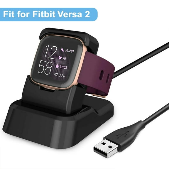 Charger Cable Fit for Fitbit Versa 2, TSV Power Charging Dock, Smart Watch USB 3.9ft Cable Replacement Charging Stand Station Base Accessories Compatible with Fitbit Versa 2