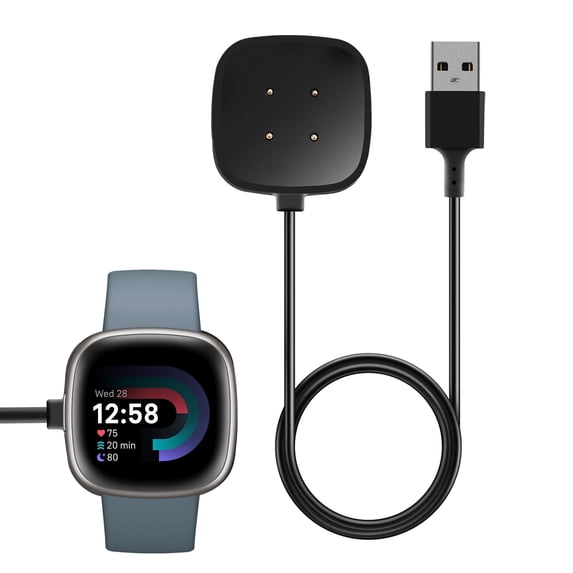 Charger Cable Fit for Fitbit Sense 2/1, Fitbit Versa 4/3 Smartwatch, TSV Replacement USB Charging Cord Base
