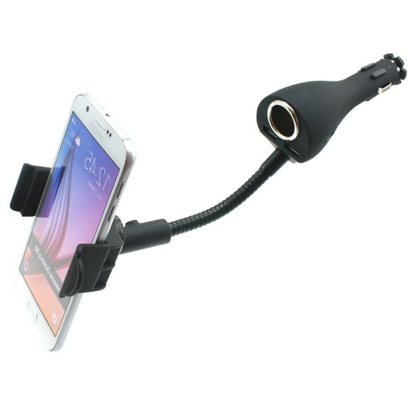 Charger Car Mount for Google Pixel 8a/6a/6 Pro - Holder DC Socket USB 2-Port Cradle Swivel