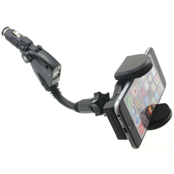 Charger Car Mount for LG Premier Pro Plus (L455DL) - Holder DC Socket USB Port Cradle Rotating