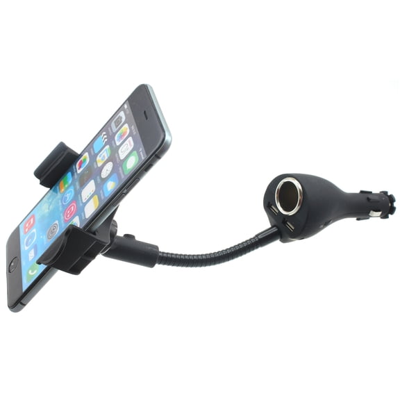 Charger Car Mount for Samsung Galaxy S24 Ultra/Plus - Holder DC Socket USB 2-Port Cradle Rotating