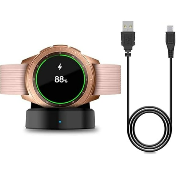 Charger Compatible with Samsung Galaxy Watch 42mm/46mm, Upgraded Charging Cradle Dock for Galaxy SM-R800/R810/R815 Smart Watch Charger (Not Charge for Galaxy 3/4/5/6/7 and Active 1/2), Black