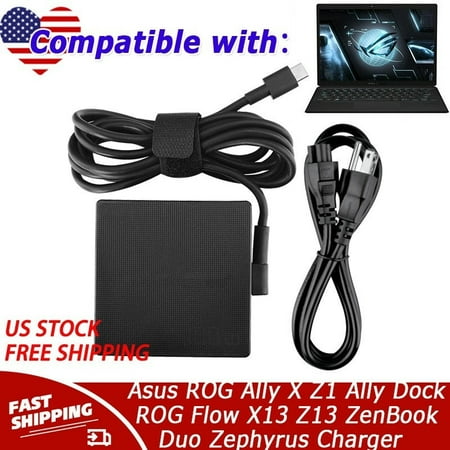 Charger Compatible with Asus ROG Ally X Z1 Ally Dock ROG Flow X13 Z13 ZenBook Duo Zephyrus