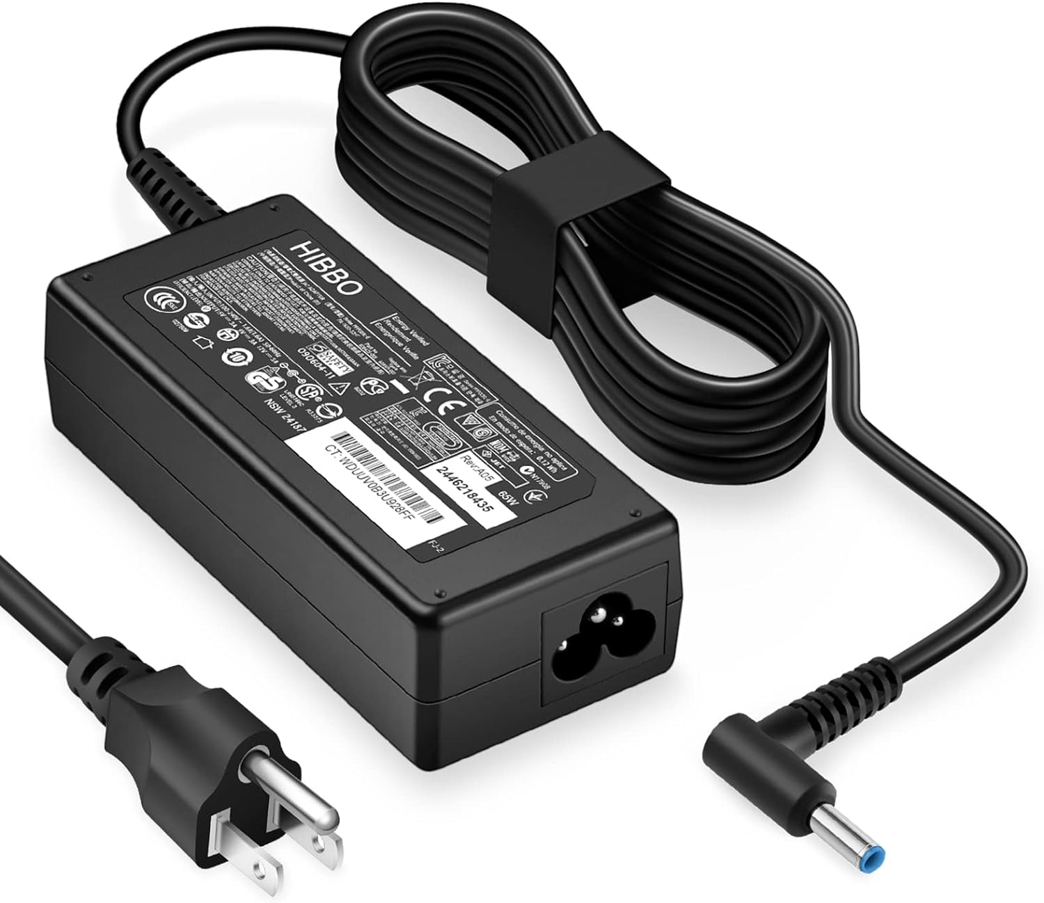 Charger Compatible with HP Laptop Computer 65W 45W Smart Blue Tip Power ...