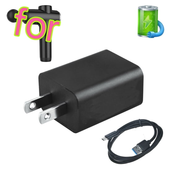 Charger Compatible with Medcursor MG05, Youdgee M15, Reflux, AUKEY Home Massage Gun Black