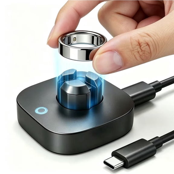 Charger Compatible with Ring Gen 4: Fast Charging Dock for Size 7/8/9/10/11/12/13 with USB-C Cable (Not Compatible with Ring Gen 3)