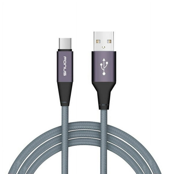 Charger Cord Type-C 6ft USB Cable for for Google Pixel 4 / 4 XL Phones - Power Wire USB-C Long Braided Fast Charge Sync Gray M7E Compatible With Google Pixel 4, 4 XL