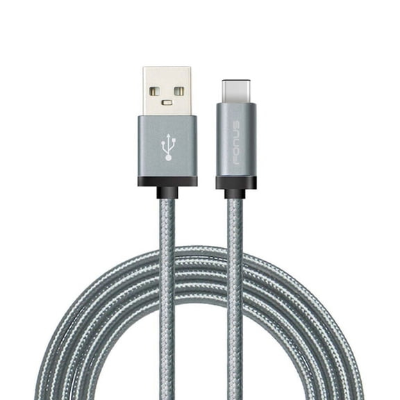 Charger Cord Type-C 6ft USB Cable for for Google Pixel 4 / 4 XL Phones - Power Wire USB-C Long Braided Fast Charge Sync Gray Q7V Compatible With Google Pixel 4, 4 XL