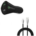 thumbnail image 1 of Charger Cord Type-C 6ft USB Cable w 2-Port USB 30W Fast Car Charger R7R for LG G7 ThinQ, G Pad X II 10.1, Stylo 5 4 Plus - Microsoft Surface Go (10"), Lumia 950 - Motorola One, Moto Z4 Z3 Play, 1 of 12