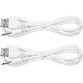 thumbnail image 1 of Charger Cord for Lovense Lush 2 Lysp Massager Vibrating Wand Toy, USB 2.5mm by 16mm Tip, 3 ft, White, 2-Pack, 1 of 3