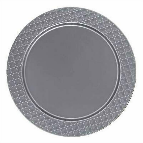Charger Disposable Diamond Design Plates Silver 13" For All Parties 2Packs