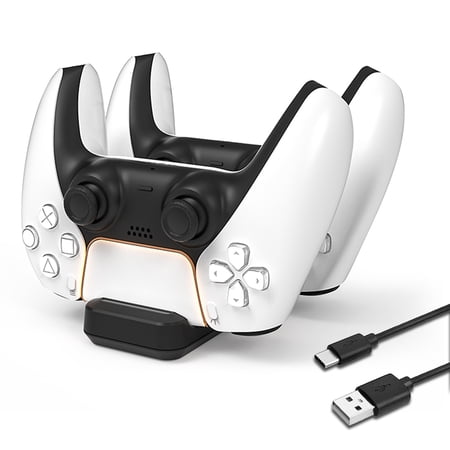 TSV Dual Controller Charging Dock Fit for PlayStation 5, Fast Charging Station, Charger Stand Fit for PS5 Controller