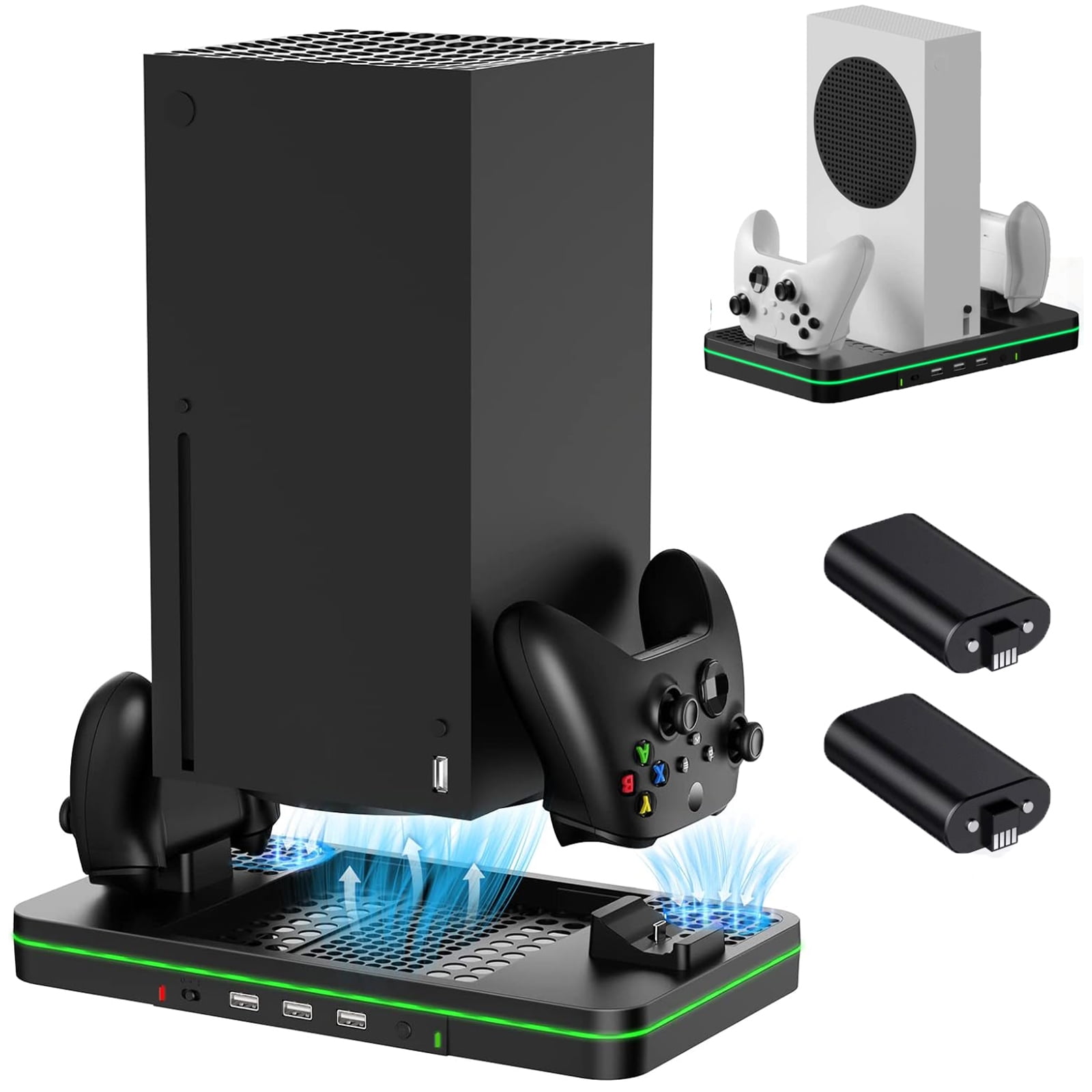 Charger Dock for Xbox Series S/X with Cooling Fan, Fast Charging ...