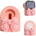 thumbnail image 1 of Charger Dock for Apple Watch Ultra/10/9/8/7/6/5/4/3/2/1/SE2/SE, iWatch Cute 3D Bow Tie Silicone Charging Desk Stand Holder, Pink Bow, 1 of 18