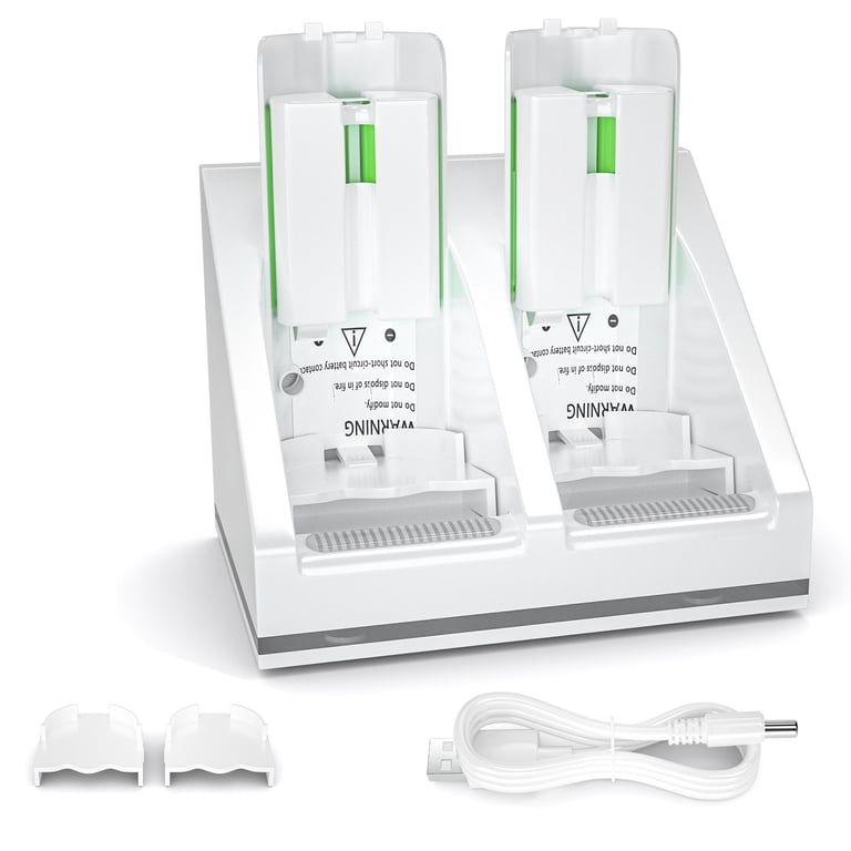E ERSY Wii Charging Dock, Dual 2800mAh Batteries, USB Compatible