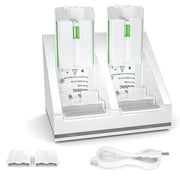 Charger Docking Station CompatibleWii Remote Controller, 2pcs Batteries Fit for Wii Remote 2800mAh( Not Included Controller)
