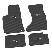 Charger Floor Mats 06-10 Dodge Charger AWD 4 Piece Custom Vintage Scene w/ R/T (2008-2014) Insert - Black w/ White Insert