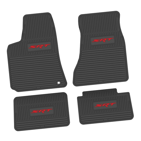Charger Floor Mats 06-10 Dodge Charger RWD 4 Piece Custom Vintage Scene w/ SRT Insert - Black w/ Red Insert
