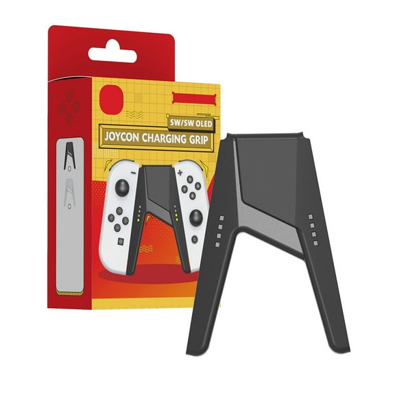 Charger Grip Left & Right for Nintendo Switch/Switch OLED Joy-con (Black)