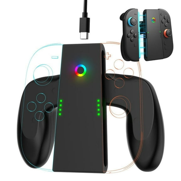 Charger Grip for Nintendo Switch 2 Accessories, Charging Grip with Indicator Light for Switch 2 Joycon Controller, Charging While Playing