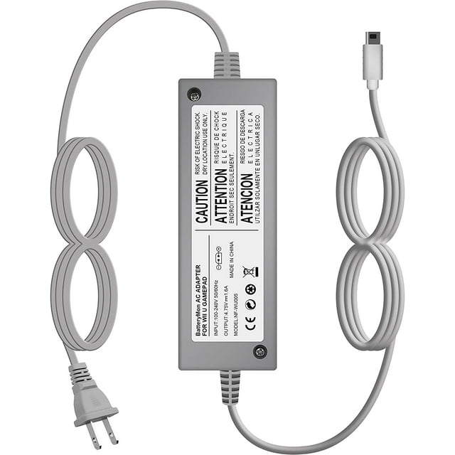 Charger Kit for Wii U Gamepad, AC Power Adapter Supply and USB Charging