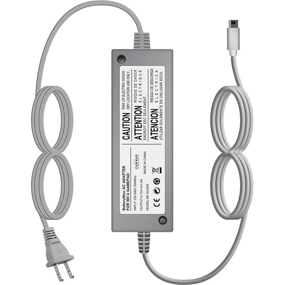 Charger Kit for Wii U Gamepad, AC Power Adapter Supply and USB Charging Cord for Nintendo Wii U Gamepad Remote Controller