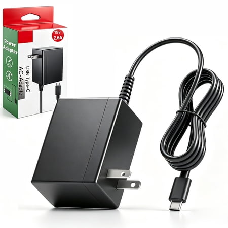 Charger Compatible with Nintendo Switch, Switch Charger AC Adapter 15V/2.6A with 5FT Type C Cable for Fast Charging, Support TV Mode and Dock price history and forecast - E ERSY HAC-002