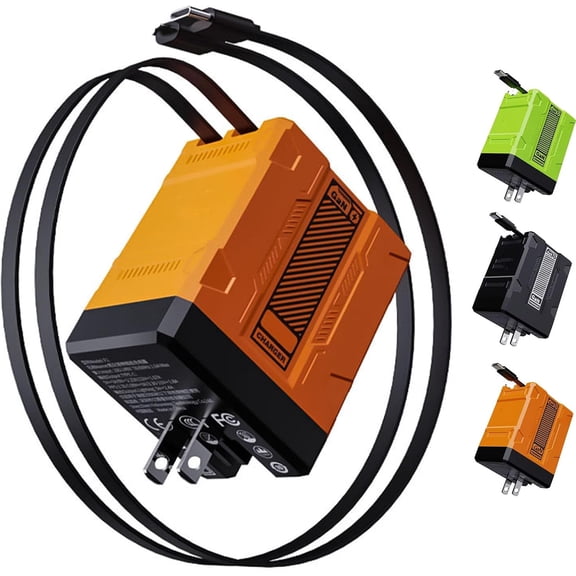 Charger with Retractable Cables, 2 in 1 Fast Charger 120W Dual Port, 2026 New Scalable Retractable 120W Fast Charger Module, Foldable Charging Adapter Wall Plug