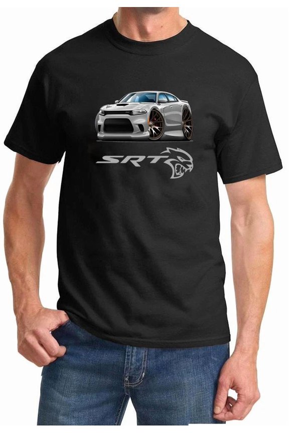 Charger SRT Hellcat Classic Silver Muscle Car Design Tshirt NEW