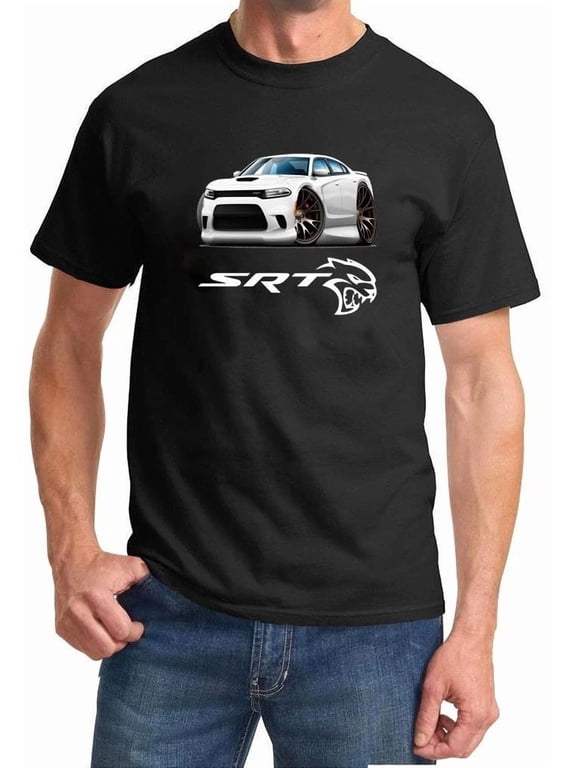 Charger SRT Hellcat Classic White Muscle Car Design Tshirt NEW