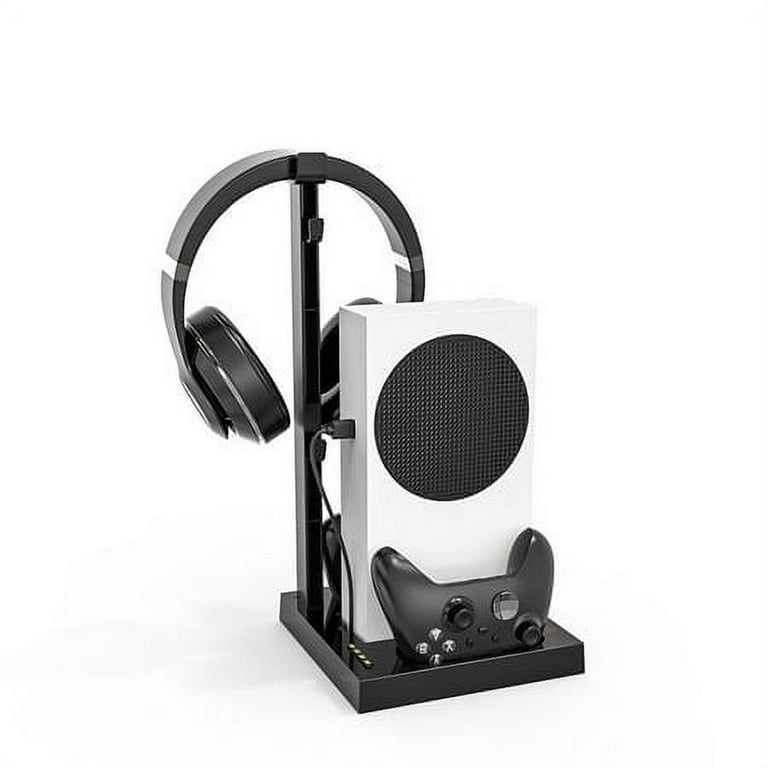 Charger Stand for Xbox Series S Console and Controller Charging Station Dock Accessories with Cooling Fan and Headphone Holder for XSS with 2 1400