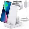 thumbnail image 1 of Charger Station for Apple Multiple Devices - ETEPEHI 3 in 1 Fast Wireless Charging Dock Stand for Apple Watch & for iPhone 14 13 12 with Adapter, White, 1 of 7