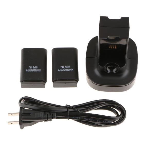 Charger Station Charging Stand Charge Base with Overcharge Protection and LED Light Indicators for Microsoft Xbox 360