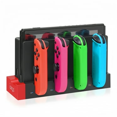 Charger for Switch &Switch OLED Joy Cons Controllers, Charging Dock Base Station for Nintendo Switch Joycons with Indicator, Charger Station Stand for Joy Cons