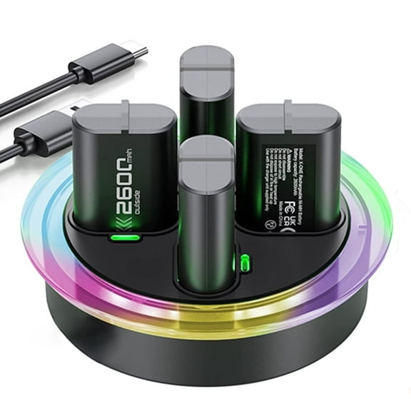 Charger for Xbox One Controller Battery Pack with 4x2800mAh USB C Xbox Rechargeable Battery Station Pack for Xbox One Series XSS/XSX Controller Charger Station Accessories