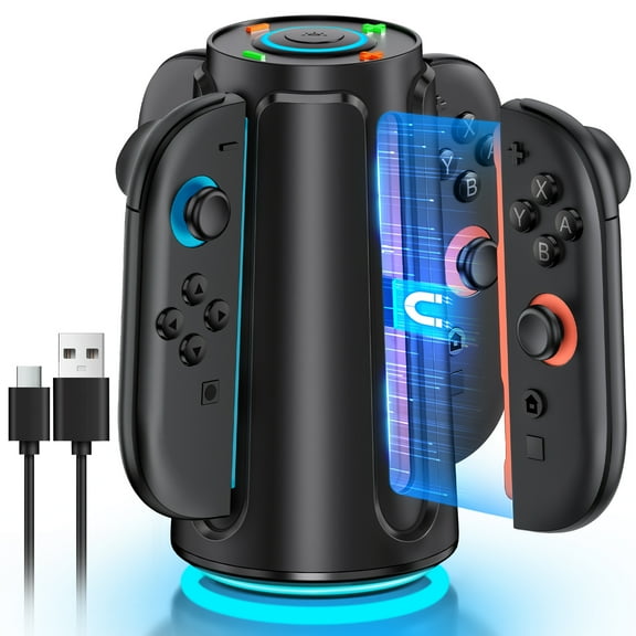 Charger for Switch 2 Controllers, Charging Dock Base Station for Nintendo Switch 2 Joy Cons with Indicator