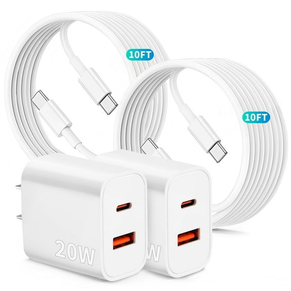 for iPhone 17 16 15 Charger,20W Type C Chargers USB C Charger Block with 10FT USB C Charger Cable Compatible with iPhone 17/17 Plus/17 Pro Max/16/16 Plus/16 Pro Max/15 Pro Max/iPad Pro/Air M3
