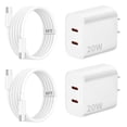 thumbnail image 1 of Charger for iPhone 17 16 15 Charger Fast Charging, 20W Dual Port USB C Charger Block with 6FT USB C Charging Cable Cord for iPhone 17/17 Pro/17 Pro Max/Air/16/16e/15,iPad Pro/Air,Android Phone, 1 of 7